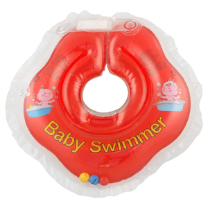 BABY SWIMMER Круг для купания ( 3-12кг) Красный Полуцвет+внутри погремушка